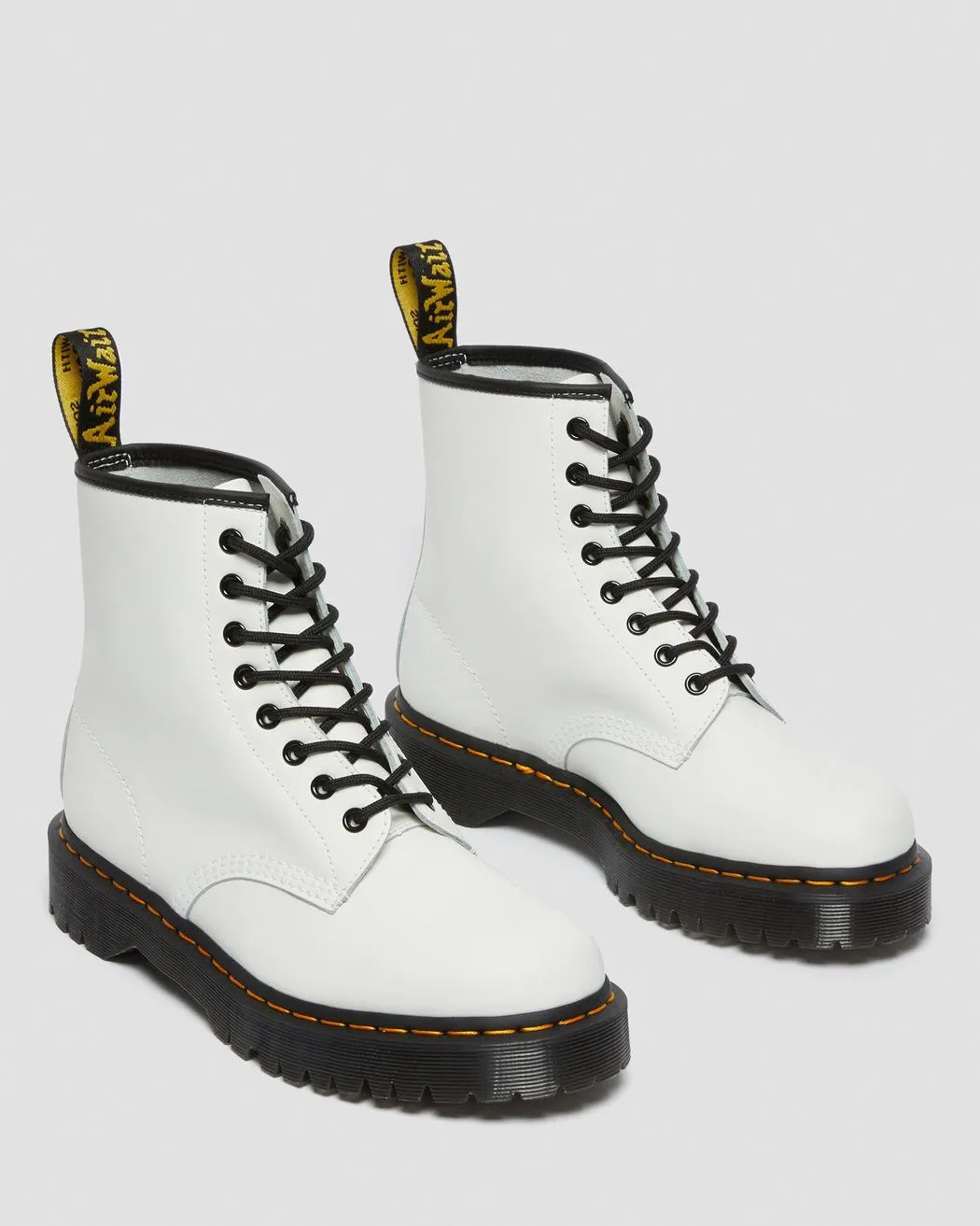 Dr Martens - 1460 Bex White Smooth Leather Platform Boots