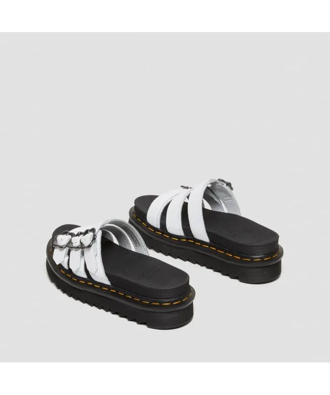 Dr. Martens Blaire Flower Buckle Leather Slide Sandals