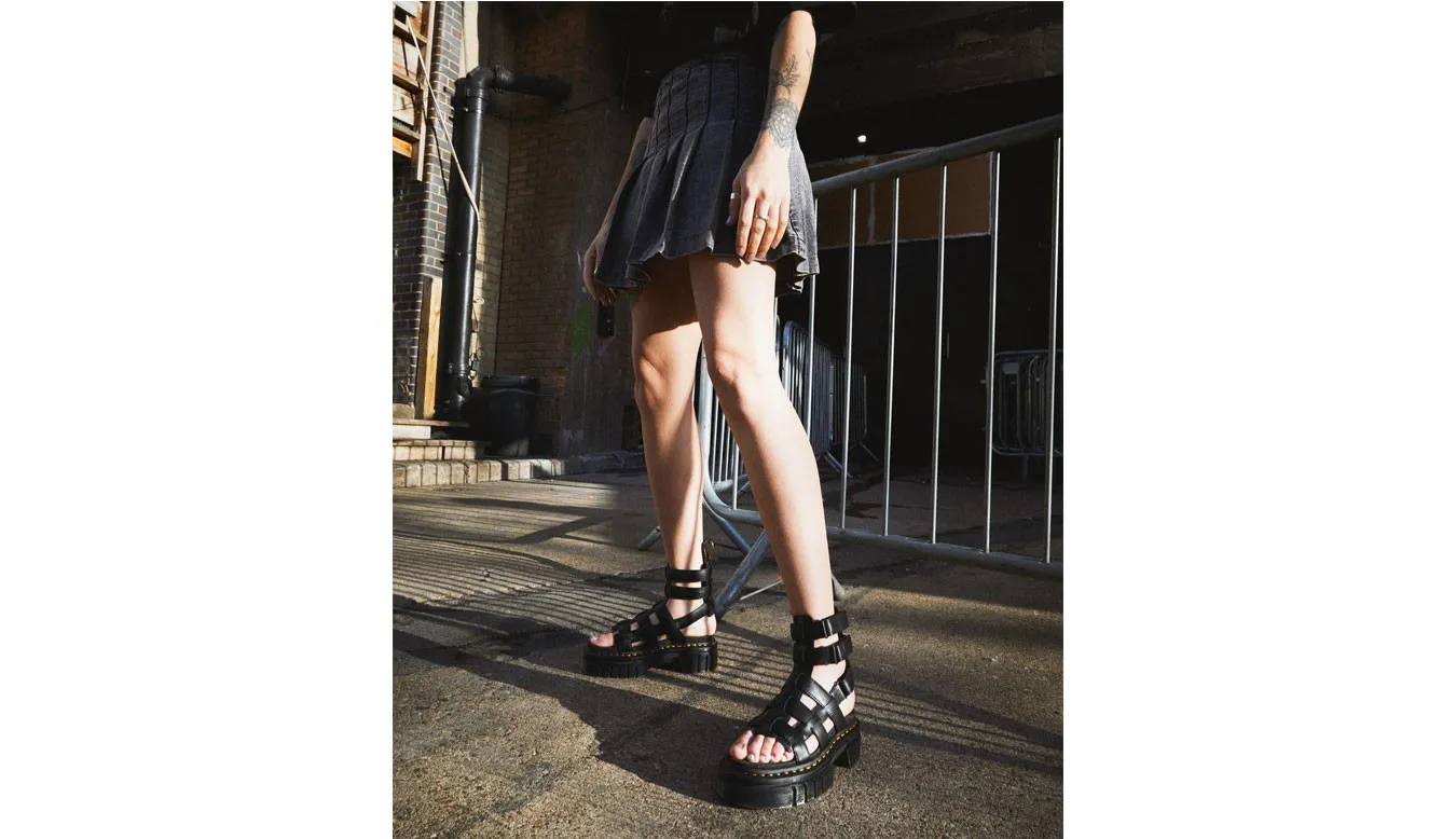 Dr. Martens Ricki Nappa Lux Leather Platform Gladiator Sandals