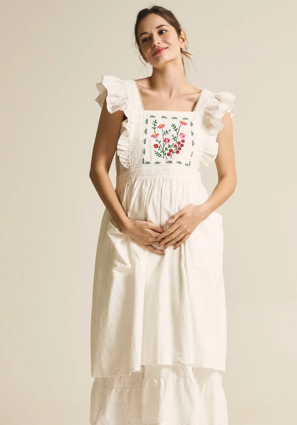 EMBROIDERED APRON DRESS