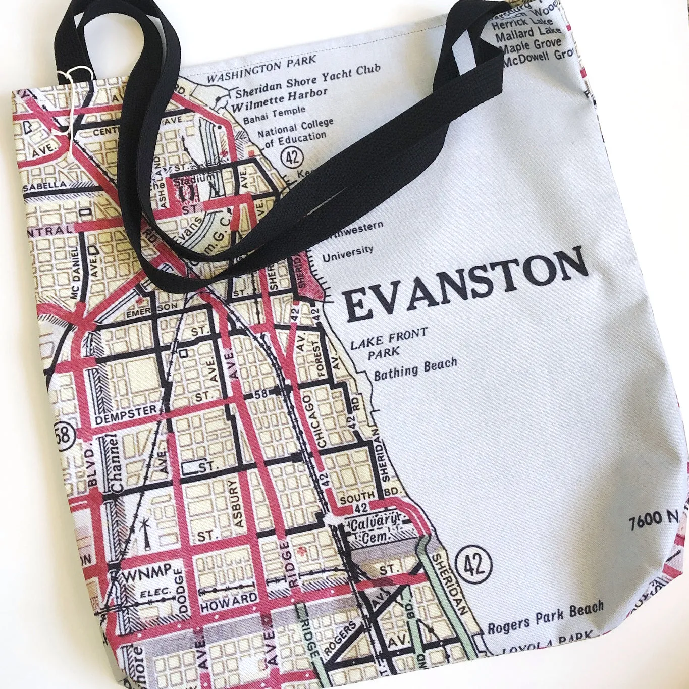 Evanston Map Tote Bag