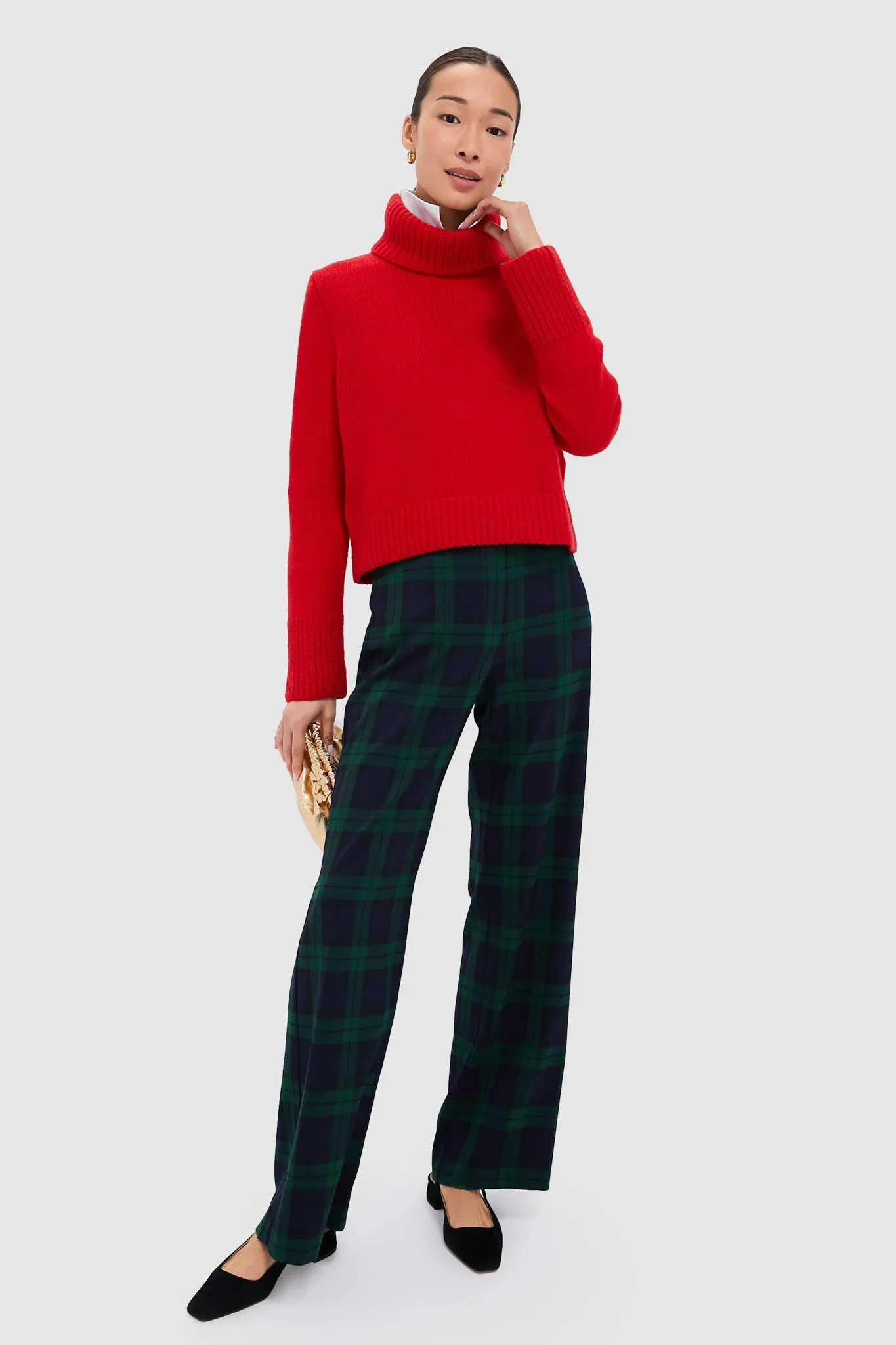 Fall Red Wool Cashmere Blend Turtleneck