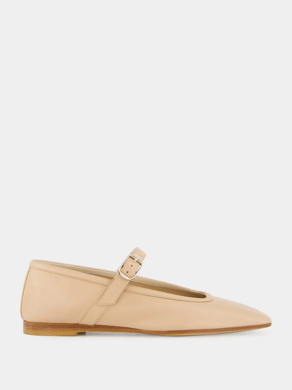 Fawn Leather Mary Jane Flats