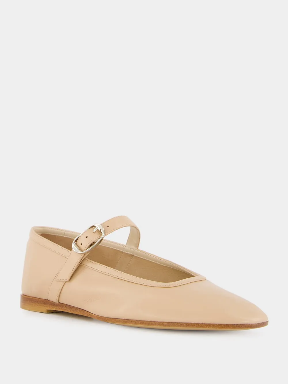 Fawn Leather Mary Jane Flats