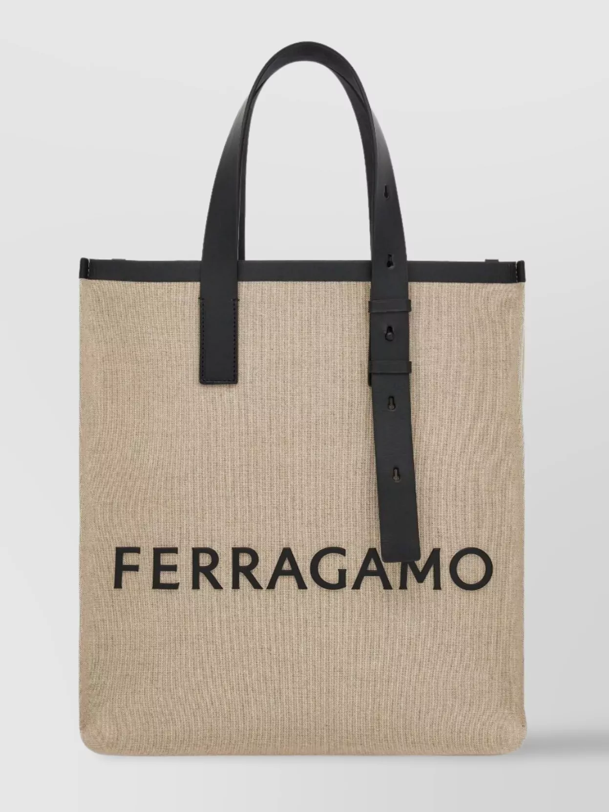 Ferragamo   Leather logo tote with adjustable handles