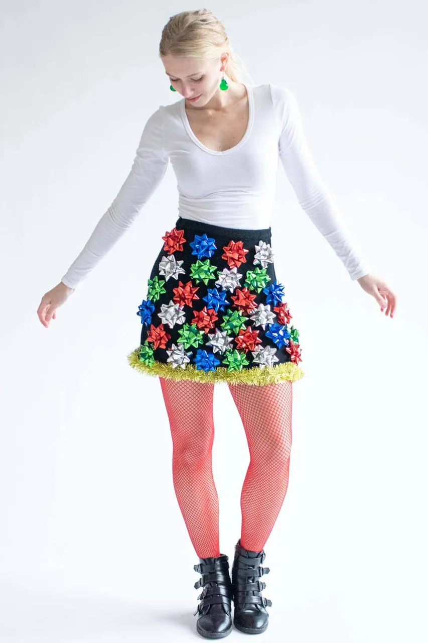 Gift Bow Skater Skirt