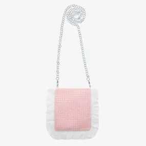 Girls Pink Houndstooth Shoulder Bag (15cm)