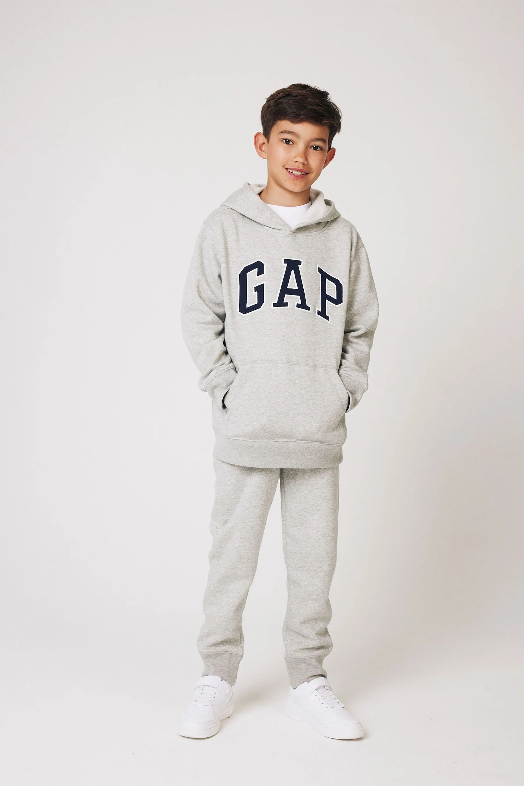 Grey Logo Overhead Hoodie (4-13yrs)