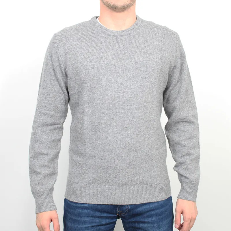 Hackett Ash Grey Lambswool Crew Neck Pullover