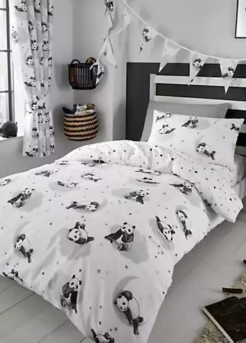 Happy Linen Co. Sleepy Panda Reversible Duvet Cover Set | Kaleidoscope