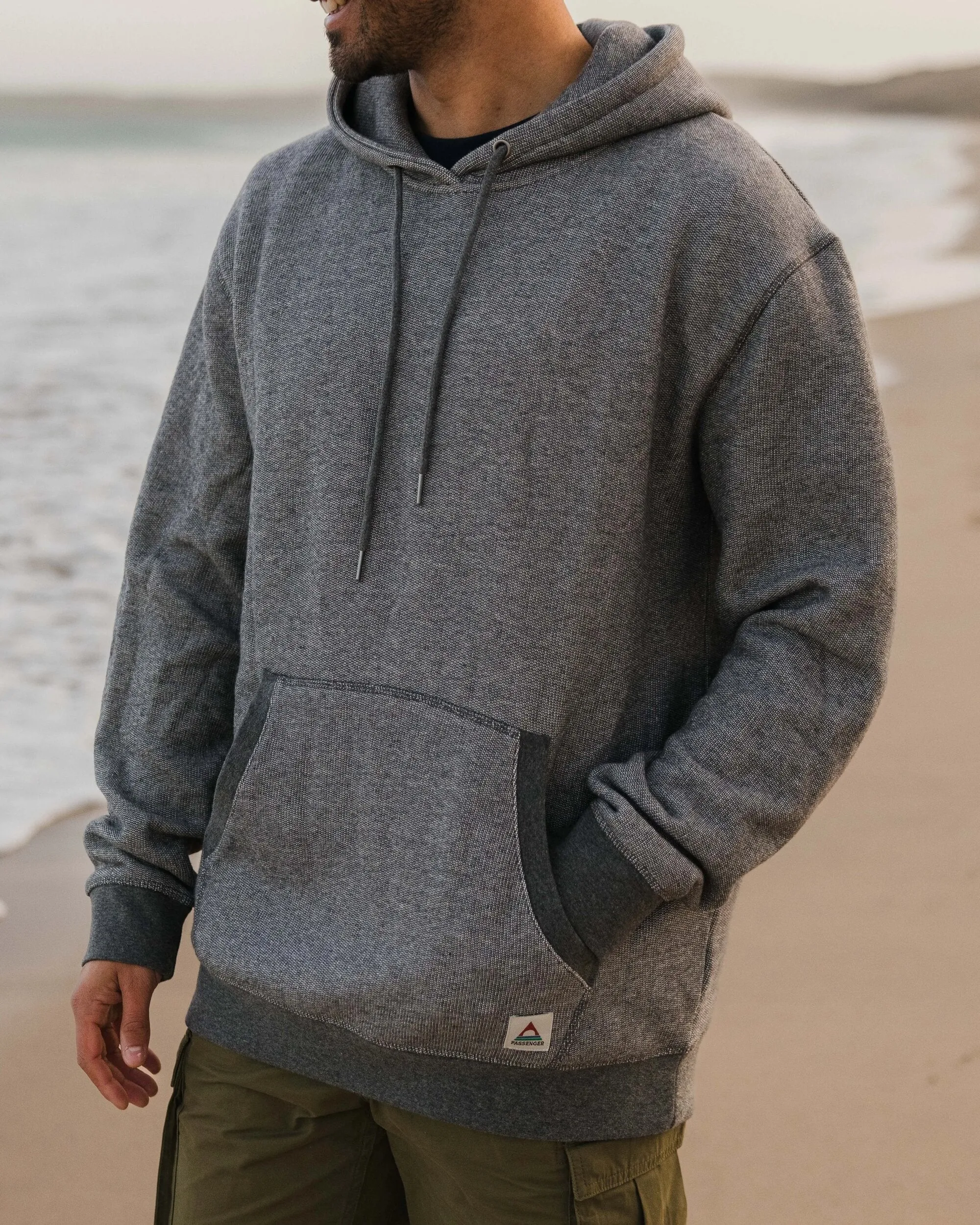 Heritage Textured Relaxed Fit Hoodie - Charcoal