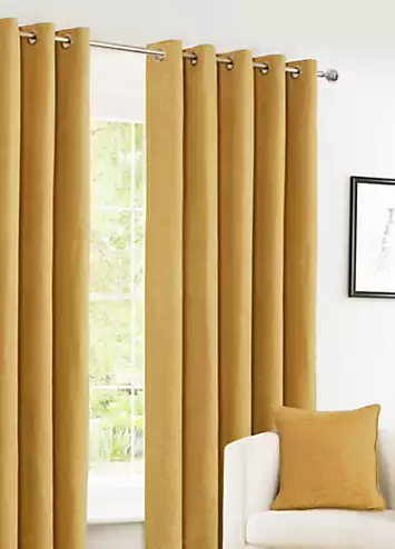 Home Curtains Canterbury Chenille Pair of Blackout Thermal Eyelet Curtains | Kaleidoscope