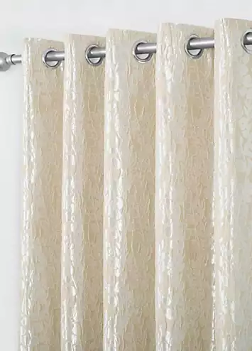 Home Curtains Mia Super Thermal Metallic Jacquard Eyelet Lined Curtains | Kaleidoscope