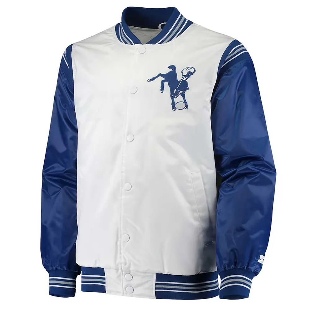 Indianapolis Colts Historic Logo Renegade Satin White/Royal Jacket