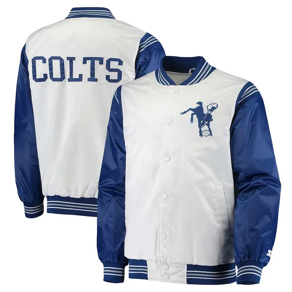 Indianapolis Colts Historic Logo Renegade Satin White/Royal Jacket