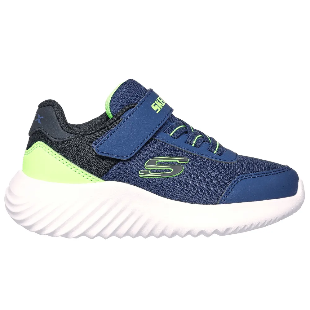 Infants Skechers Bounder Trezic Trainers in Navy and Lime