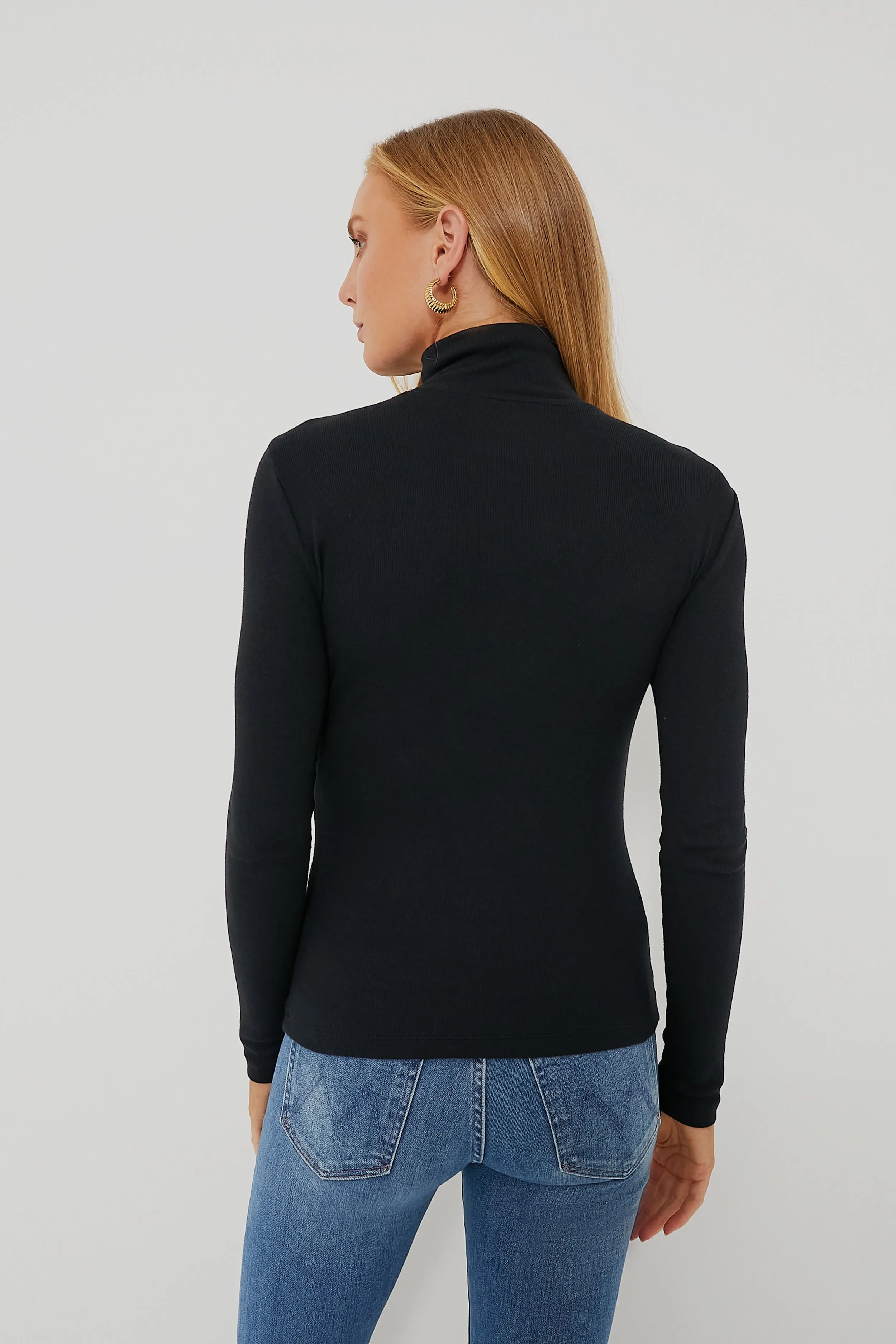 Jet Black Heritage Rib Turtleneck