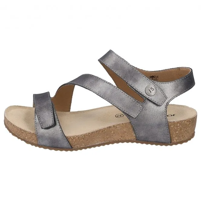 JOSEF SEIBEL  Womens Tonga 25 Anthracite Riptape Sandals 78519 38 700