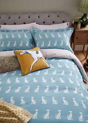 Joules Blockprint Dogs 100% Cotton Percale 180 Thread Count Duvet Cover | Kaleidoscope