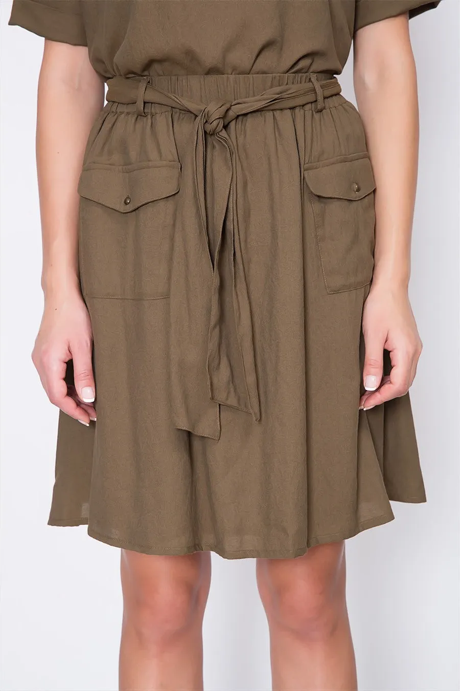 Knee Length Crepe Skirt