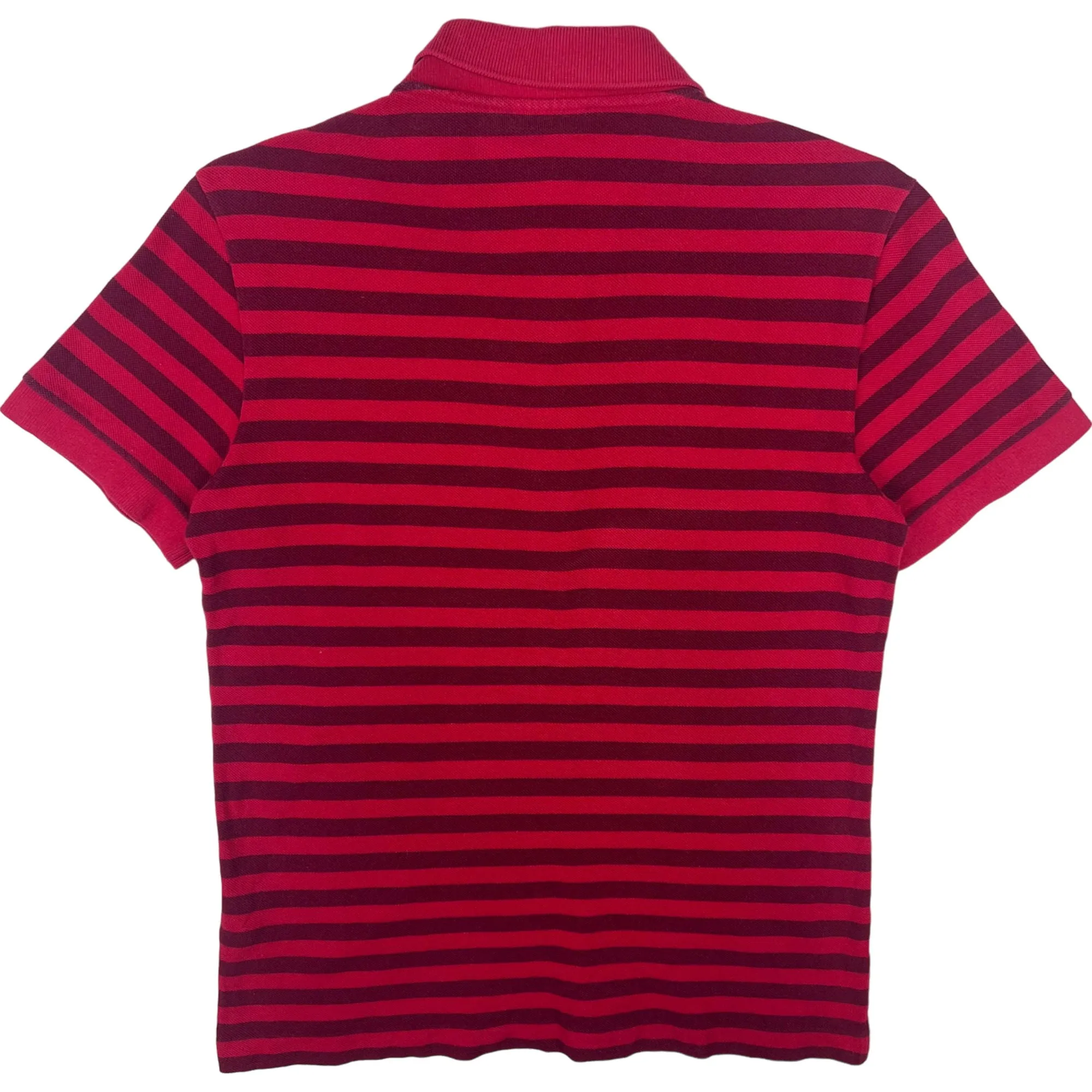 Lacoste Striped Polo Shirt Red