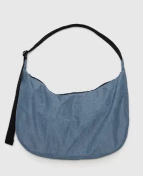 Large Nylon Crescent Bag - Digital Denim