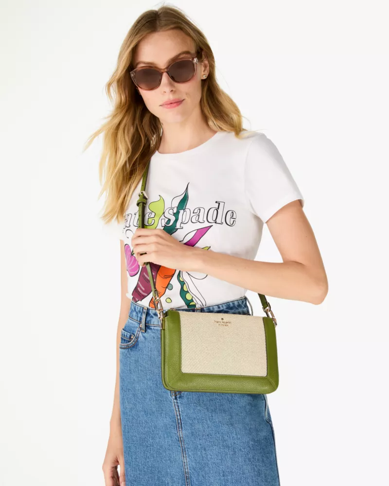 Lena Canvas Colorblock Double Compartment Crossbody | Kate Spade GB