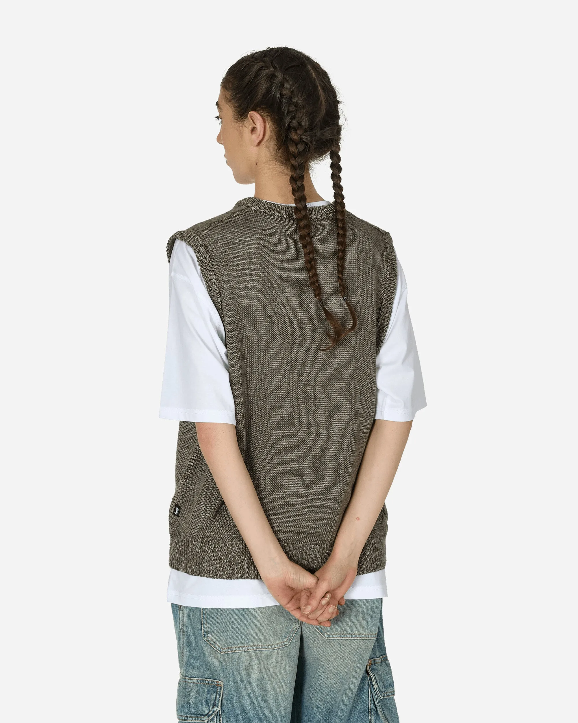 Loose Knit Linen Vest Stone