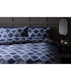 Maddox chevron duvet cover set navy Belledorm