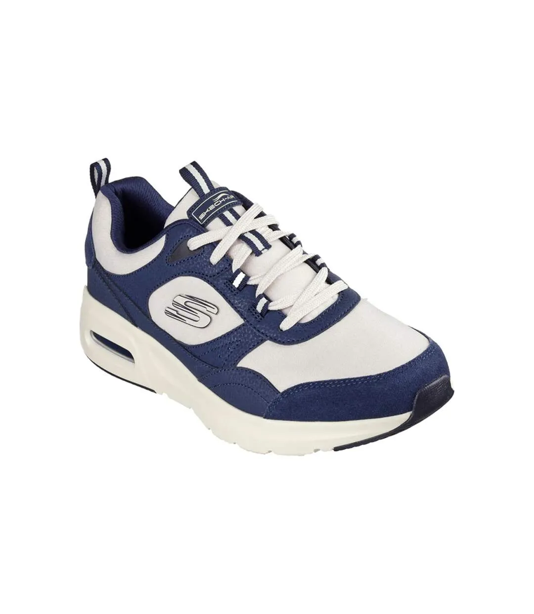 Mens court yatton suede skech-air trainers navy/natural Skechers