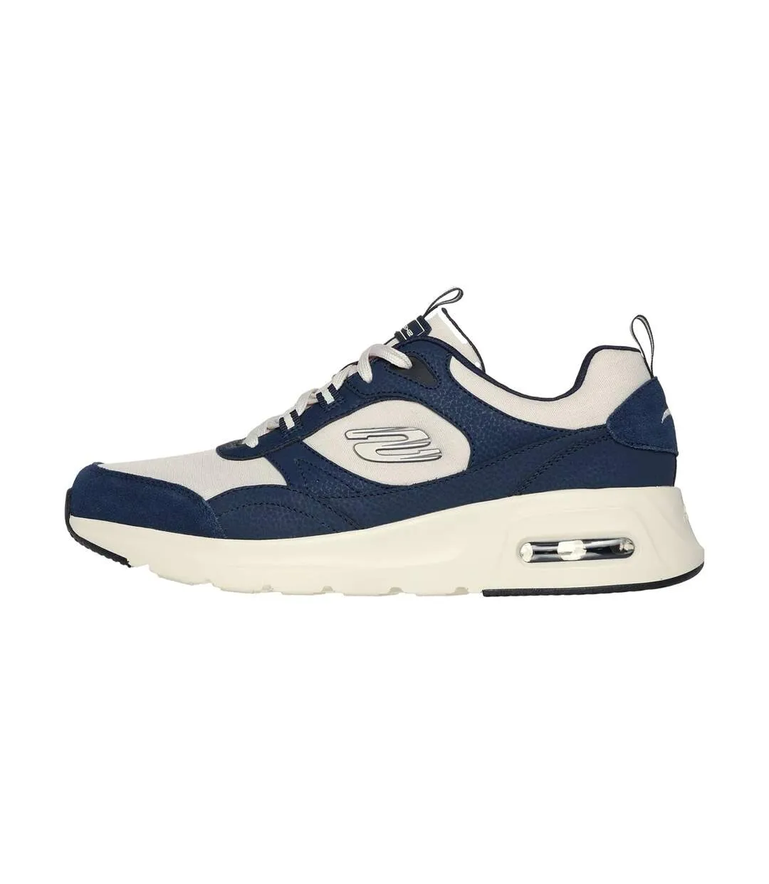 Mens court yatton suede skech-air trainers navy/natural Skechers