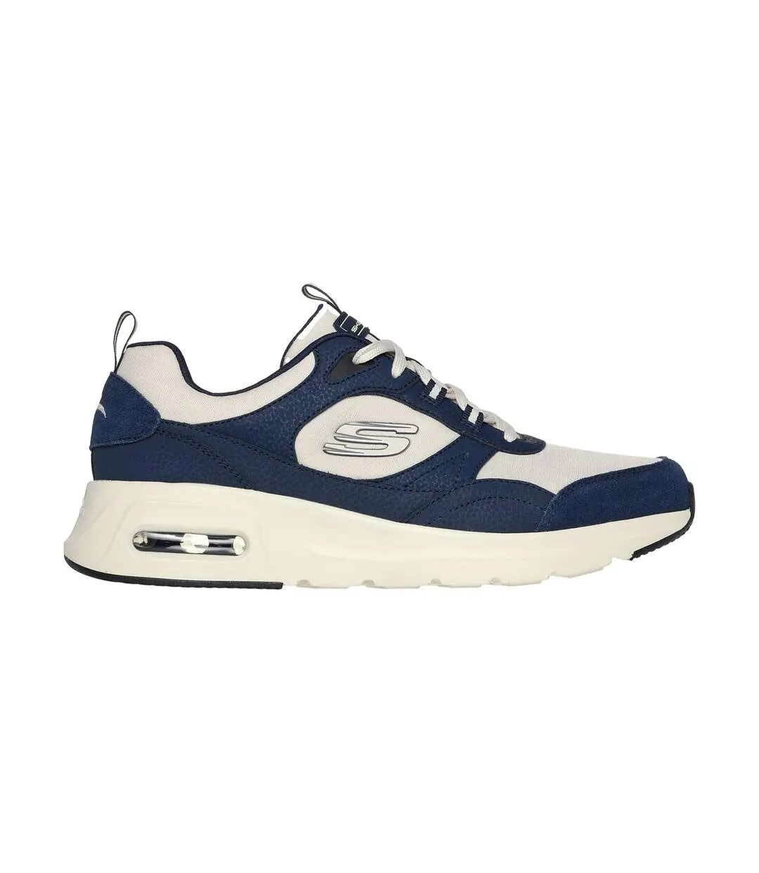 Mens court yatton suede skech-air trainers navy/natural Skechers