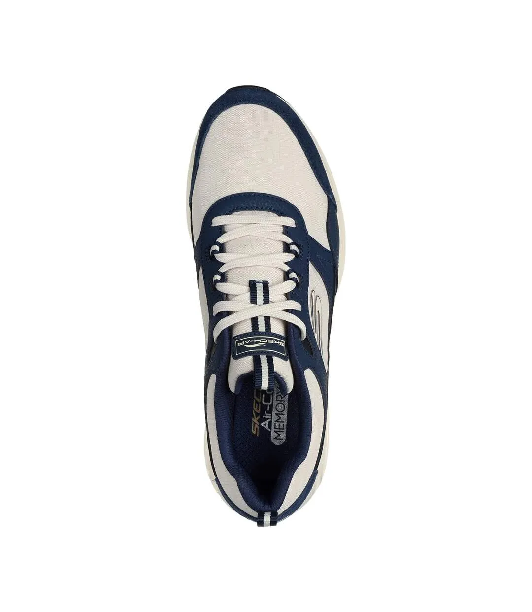 Mens court yatton suede skech-air trainers navy/natural Skechers