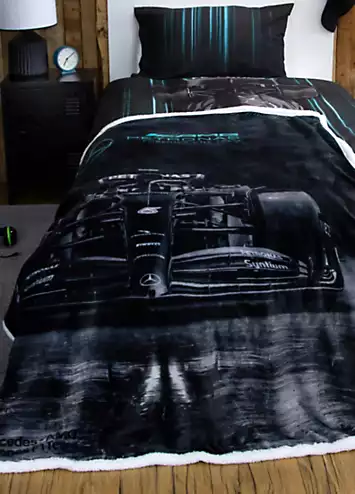 Mercedes F1 Shadow Car Sherpa Back Fleece Blanket | Kaleidoscope