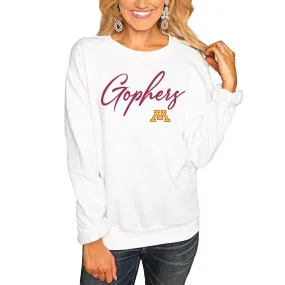 Minnesota Golden Gophers Women's White Win the Day Pullover Sweatshirt