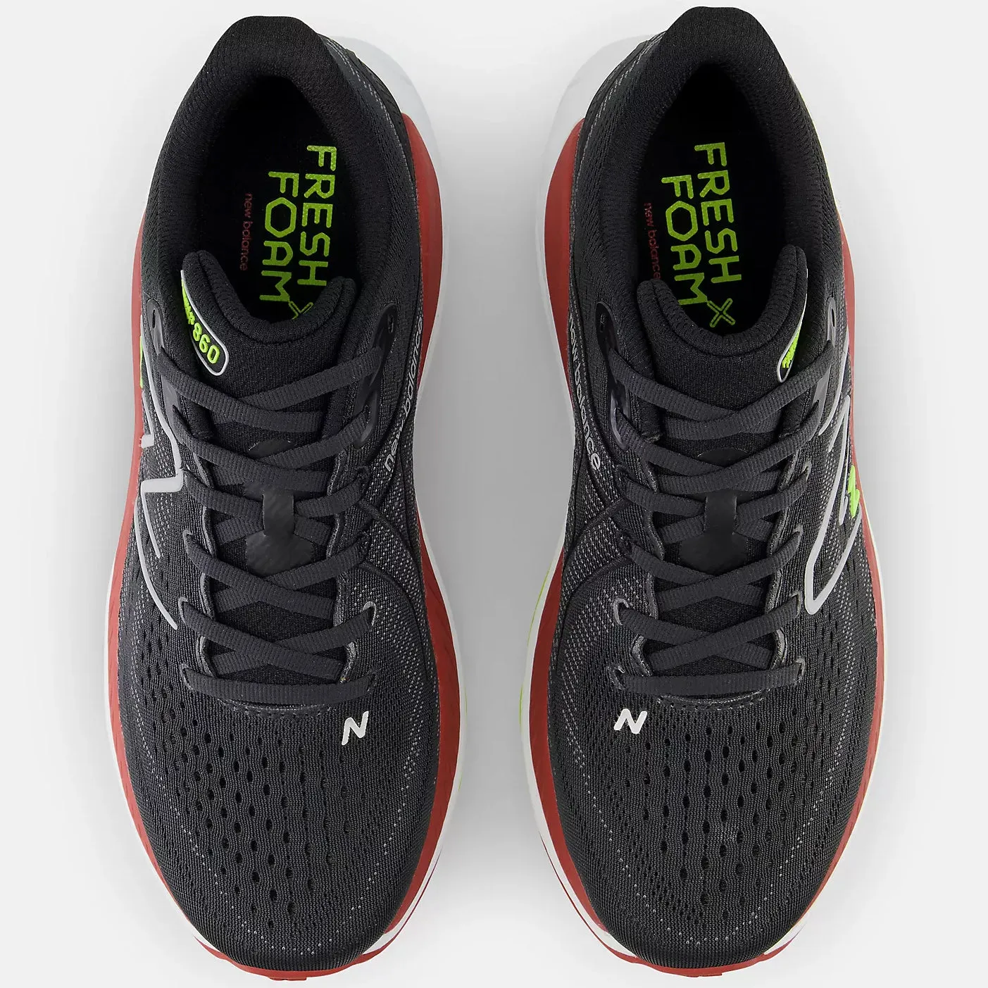 New Balance Men's 860v13 Wide Fit Running Shoes Black / Brick Red