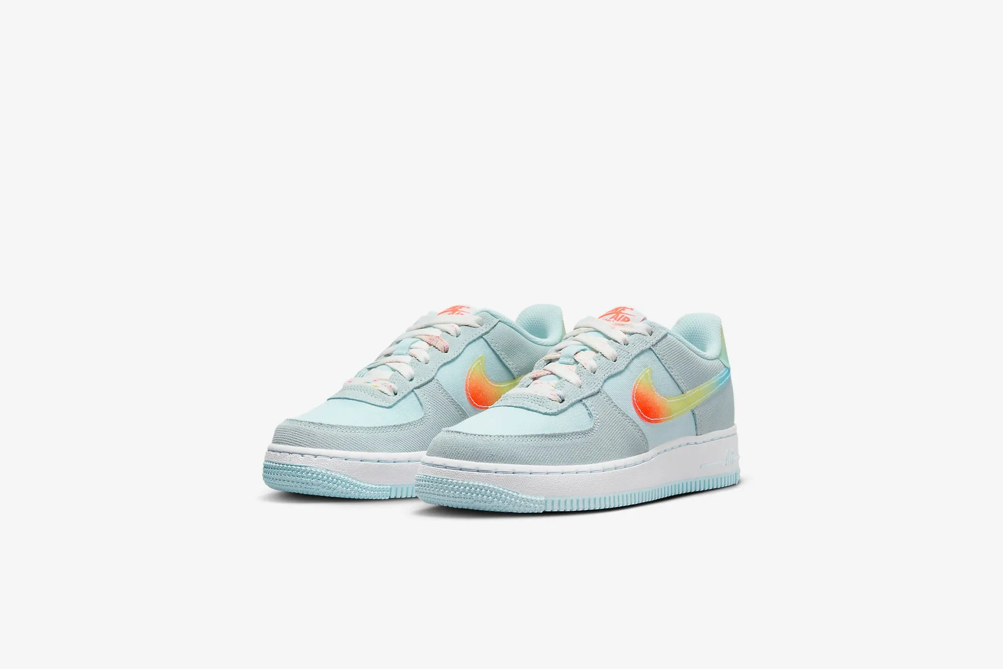 Nike Air Force 1 BG GS - Glacier Blue / Total Orange