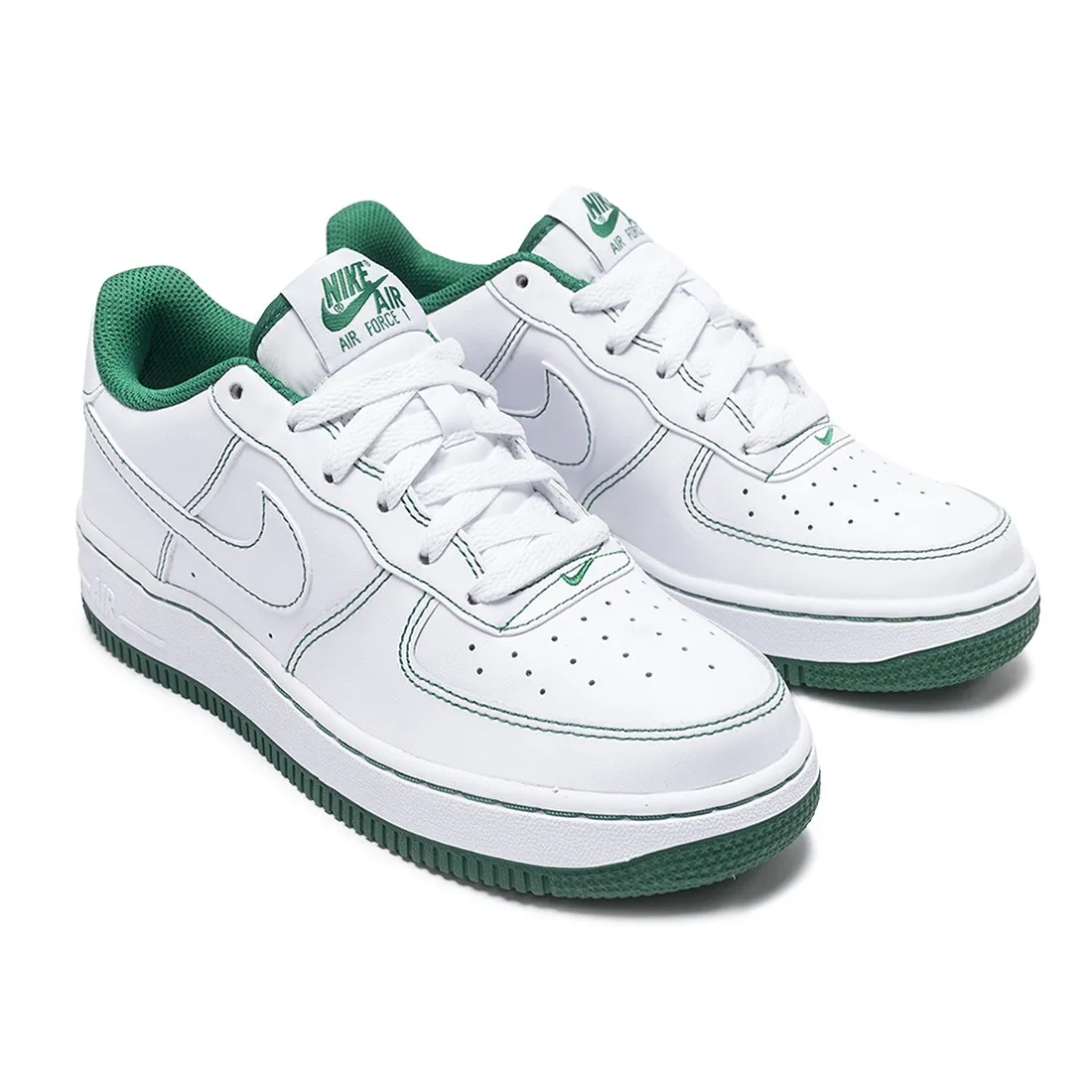 Nike Big Kids Air Force 1 (white / white-pine green)