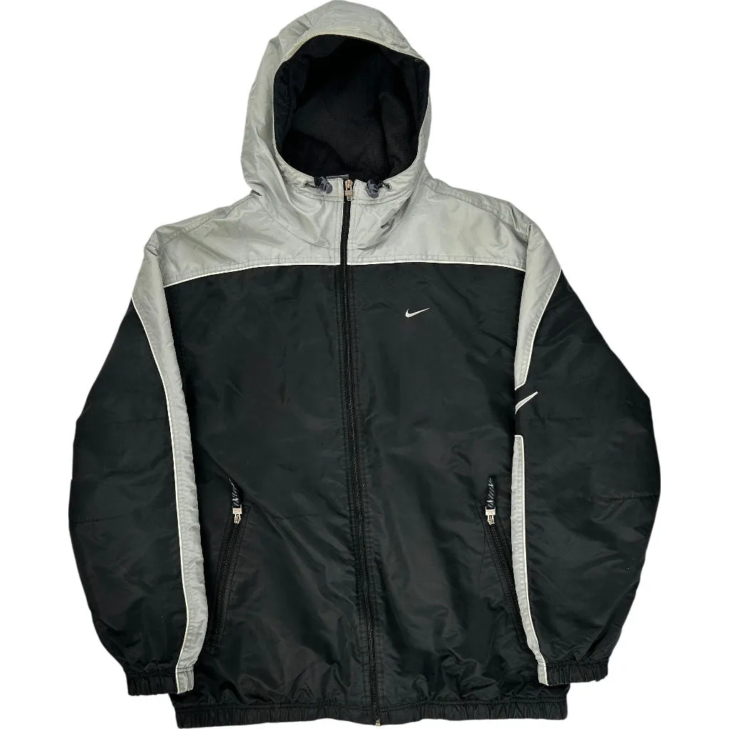 Nike Hooded Windbreaker Jacket - XL - Black Polyester