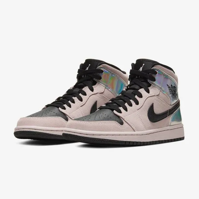 Nike Women's Air Jordan 1 Mid (Iridescent/ Pink/ Barely ...