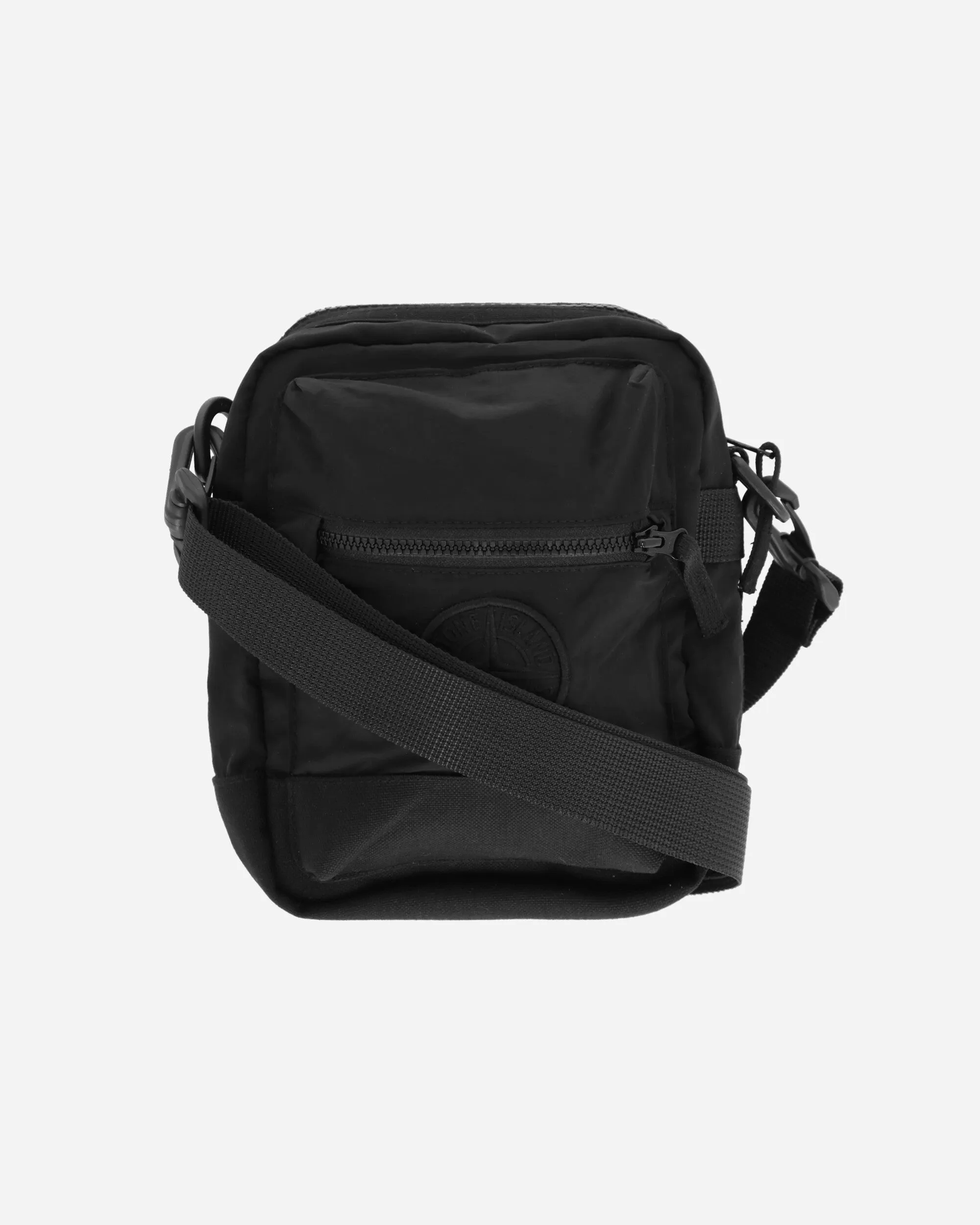 Nylon Metal Shoulder Bag Black