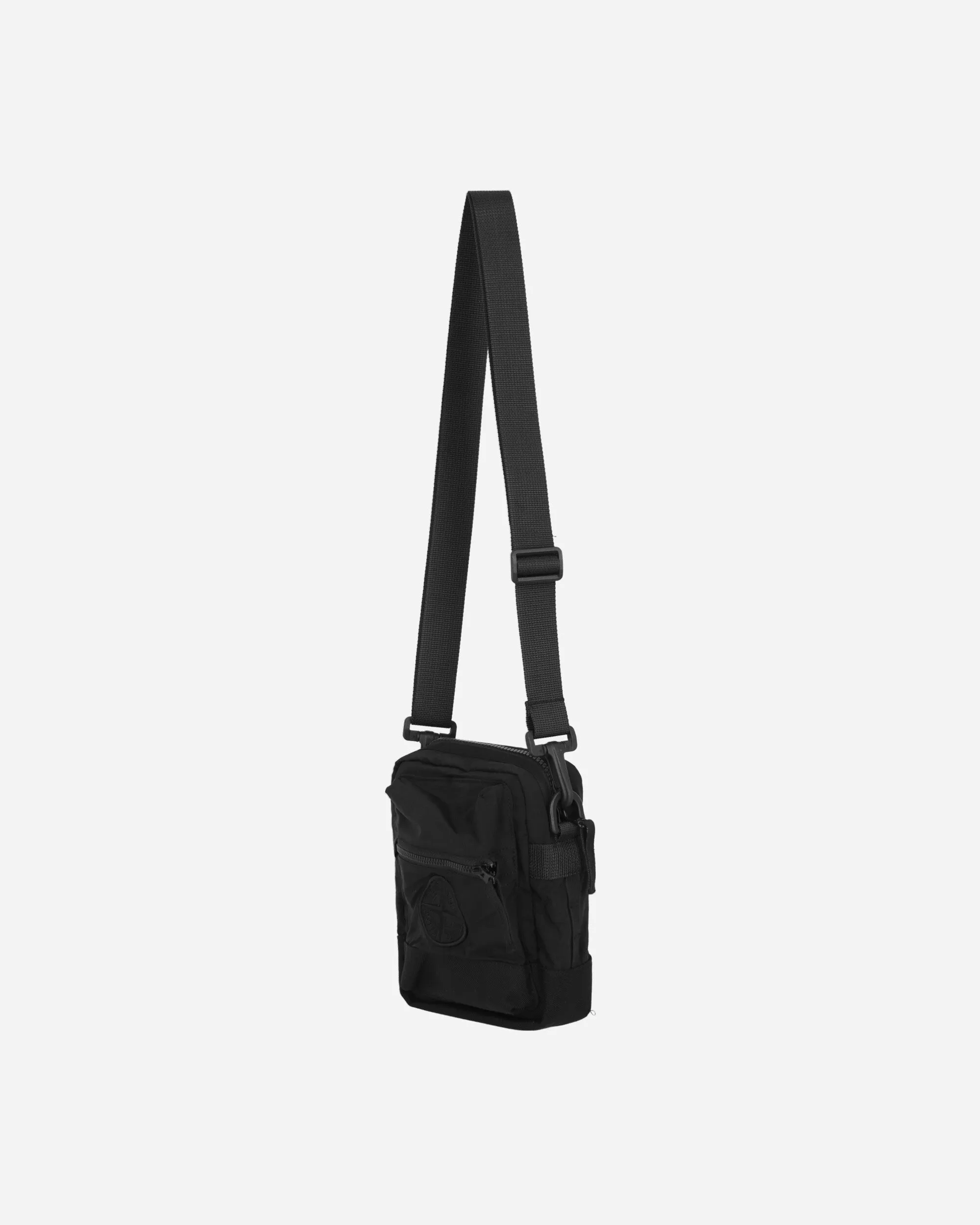 Nylon Metal Shoulder Bag Black