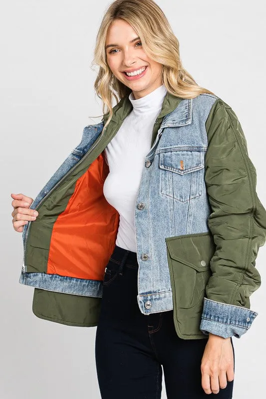 Olive Denim Jacket