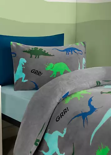 Online Home Shop Kids Dinosaur Printed Fleece Duvet Cover Set | Kaleidoscope