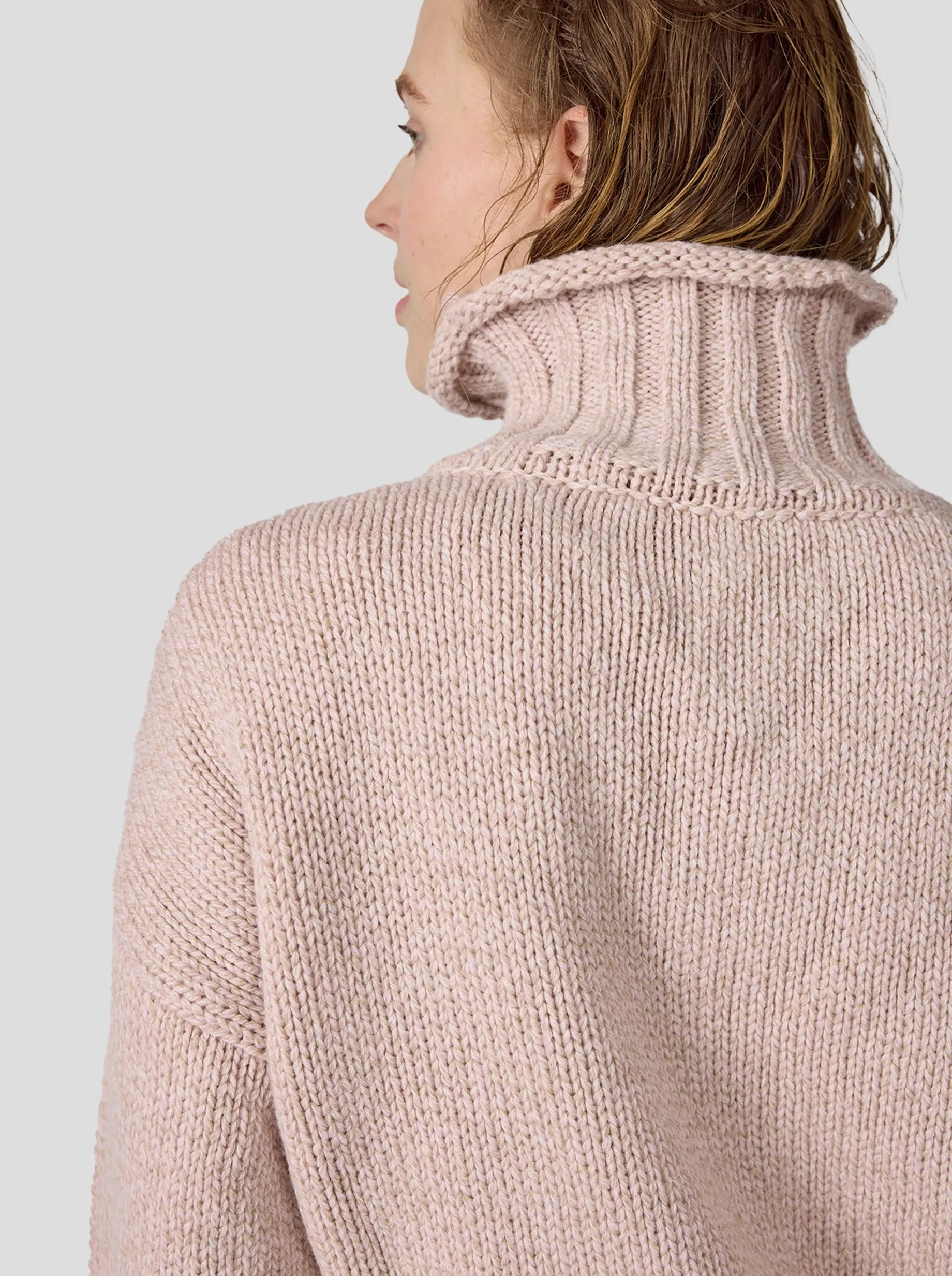 Opal Turtleneck in Chalk Knit