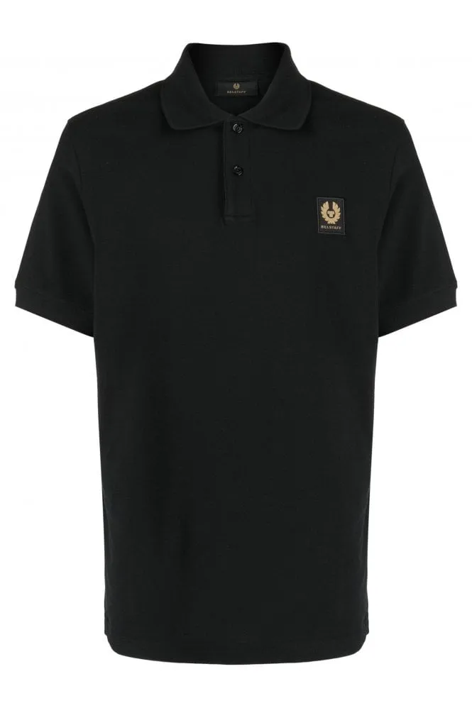 Patch Logo Cotton Polo Shirt Black