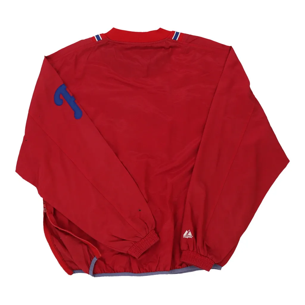 Philadelphia Phillies Majestic MLB Windbreaker - Medium Red Polyester