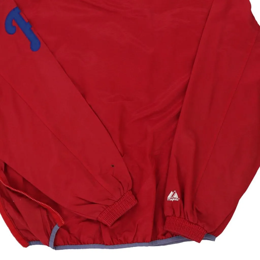 Philadelphia Phillies Majestic MLB Windbreaker - Medium Red Polyester