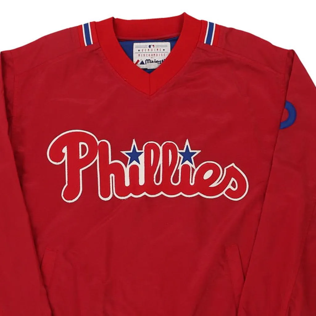 Philadelphia Phillies Majestic MLB Windbreaker - Medium Red Polyester