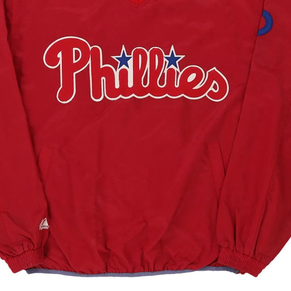 Philadelphia Phillies Majestic MLB Windbreaker - Medium Red Polyester